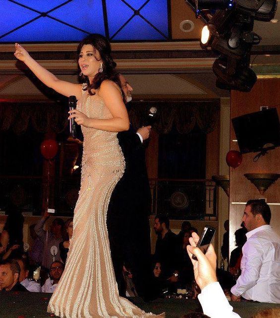 فستان نجوى كرم في إحدى حفلاتها