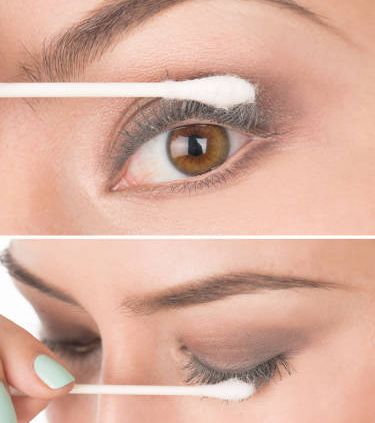 رابعاً: وضع الثقاب المشبّع بالبودرة على الرموش