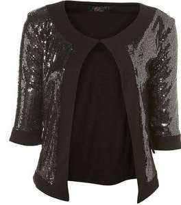 سترة مفتوحة باللّون الأسود اللامع البرّاق 