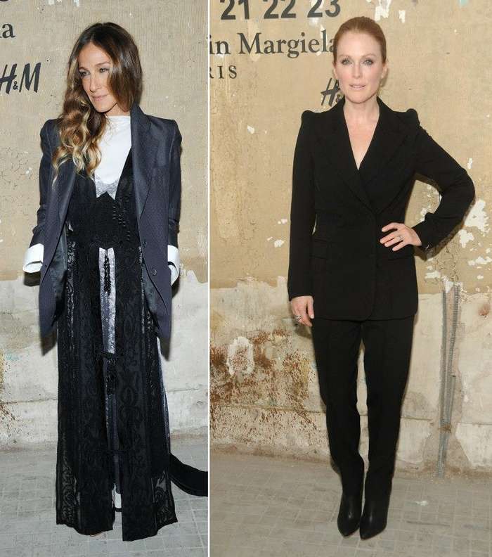 سارة جيسيكا باركر وجوليان مور في حفل تعاون H&M و Maison Martin Margiela