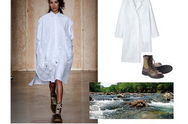 اطلالة مستوحاة من روب الممرضة او الطبيب واجواء البحيرة