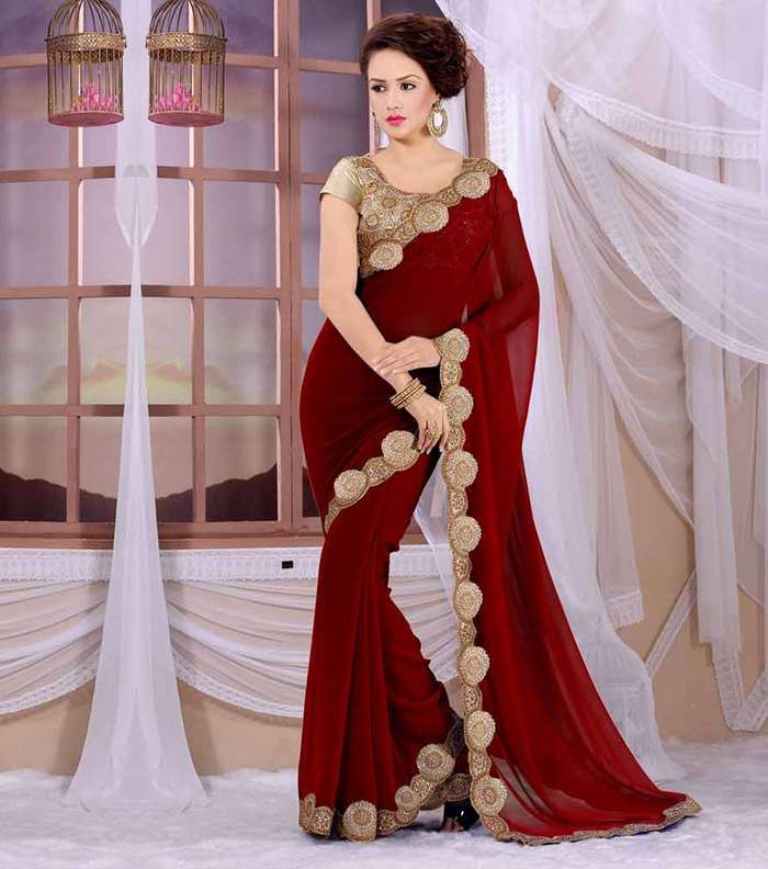 صور طريقة لبس الساري الهندي
