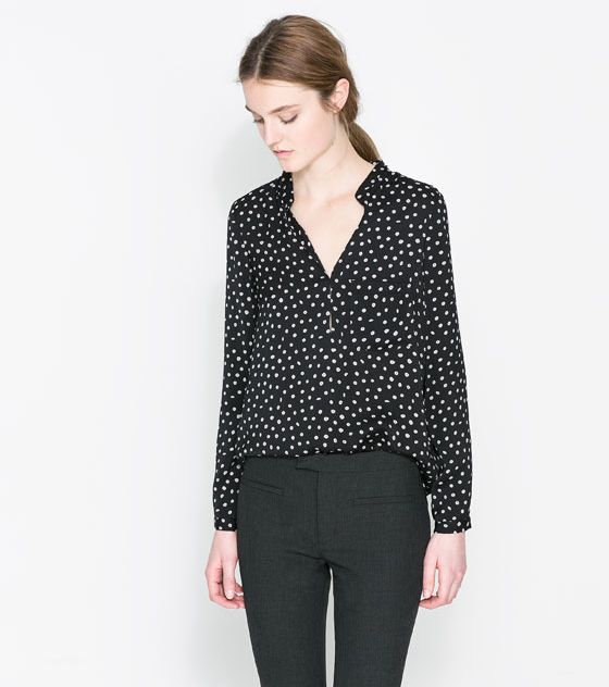 من موديلات بلايز 2014 الرائجة، القمصان المنقطة بموضة الـ Polka Dots