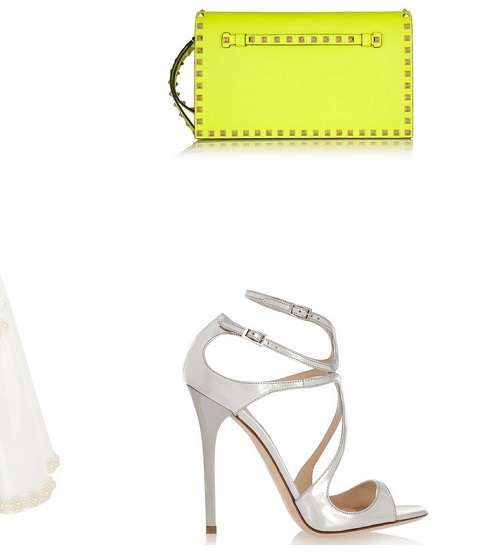 إختاري الحقيبة بألوان النيون للملابس باللون الأبيض