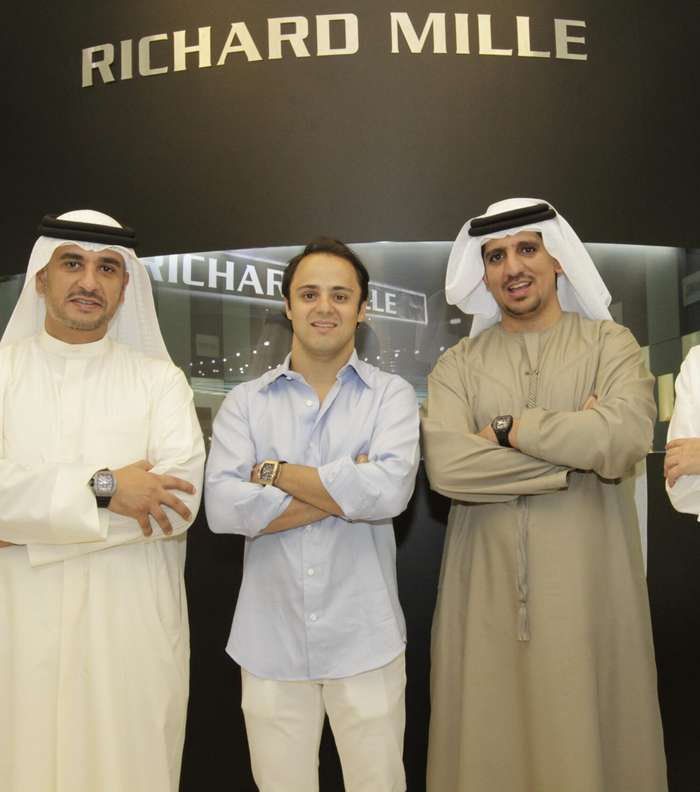 Osama Seddiqi, Felipe Massa, Mohammed Seddiqi and Martin Brundle