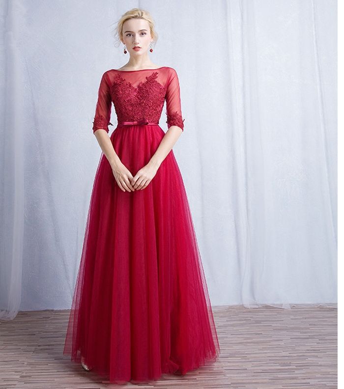 فستان عروس احمر