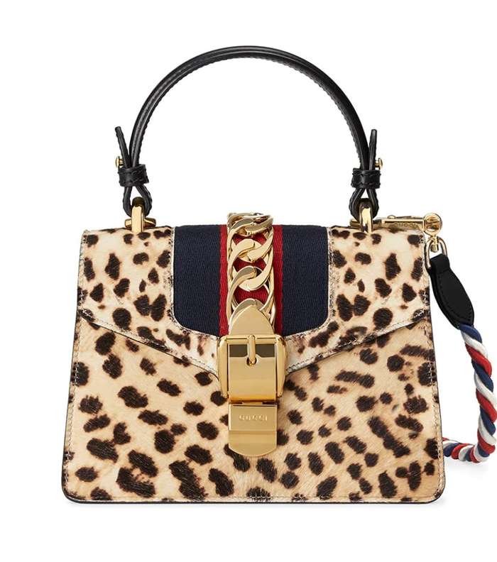 حقيبة Sylvie بنقشة النمر والحجم الصغير