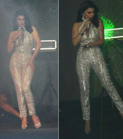 هيفاء وهبي تتألّق بـ Jumpsuit فضي ليلة رأس السنة