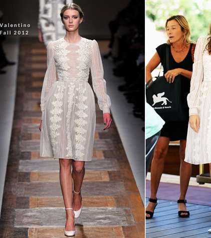 لاتيسيا كاستا تتألق بفستان أبيض من فالينتينو