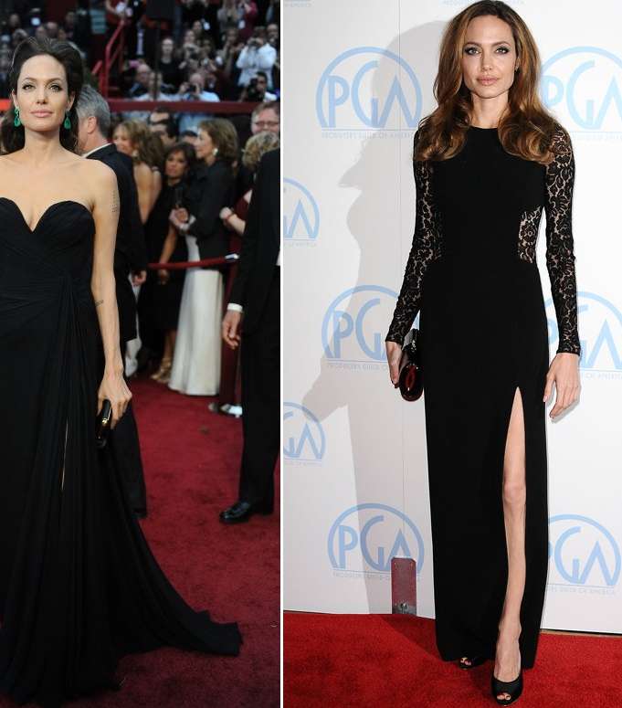 أنجيلينا جولي تتألق على السجادة بالفساتين السوداء