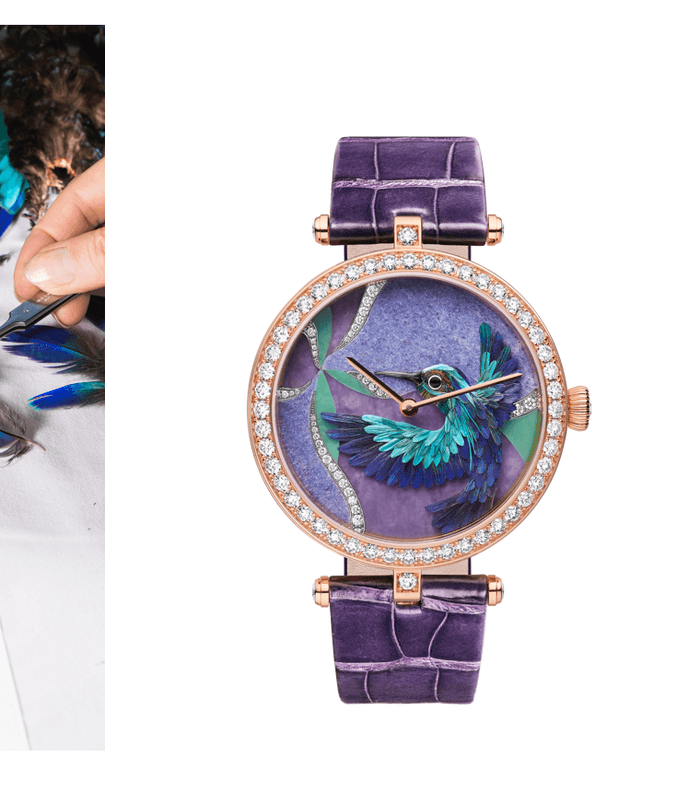 فان كليف تقدم ساعة Lady Arpels Martin Pecheur باللون الازورد﻿ي