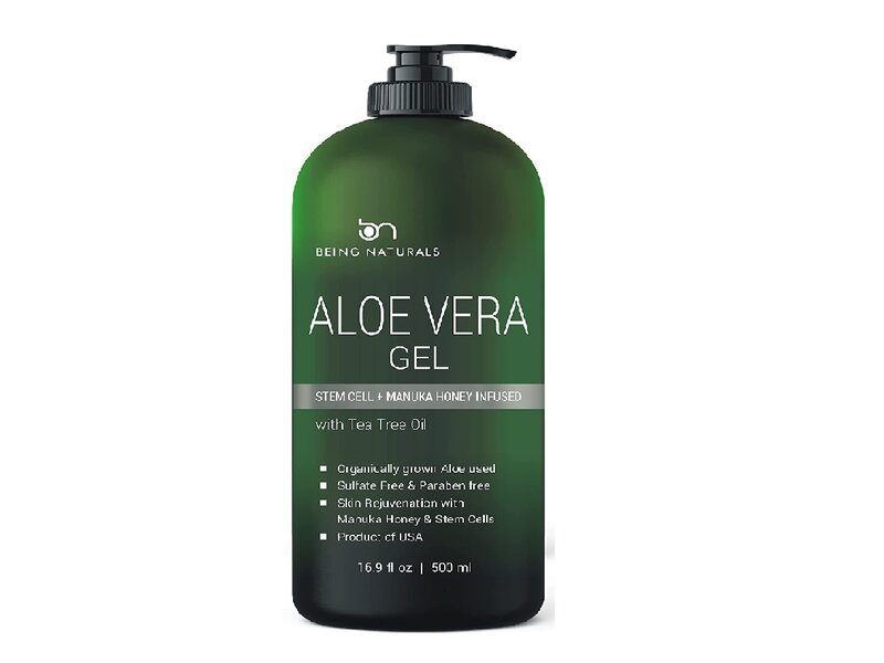 كريم Aloe vera Gel Pure Organic Aloe Infused with Manuka Honey, Stem Cell, Tea Tree Oil