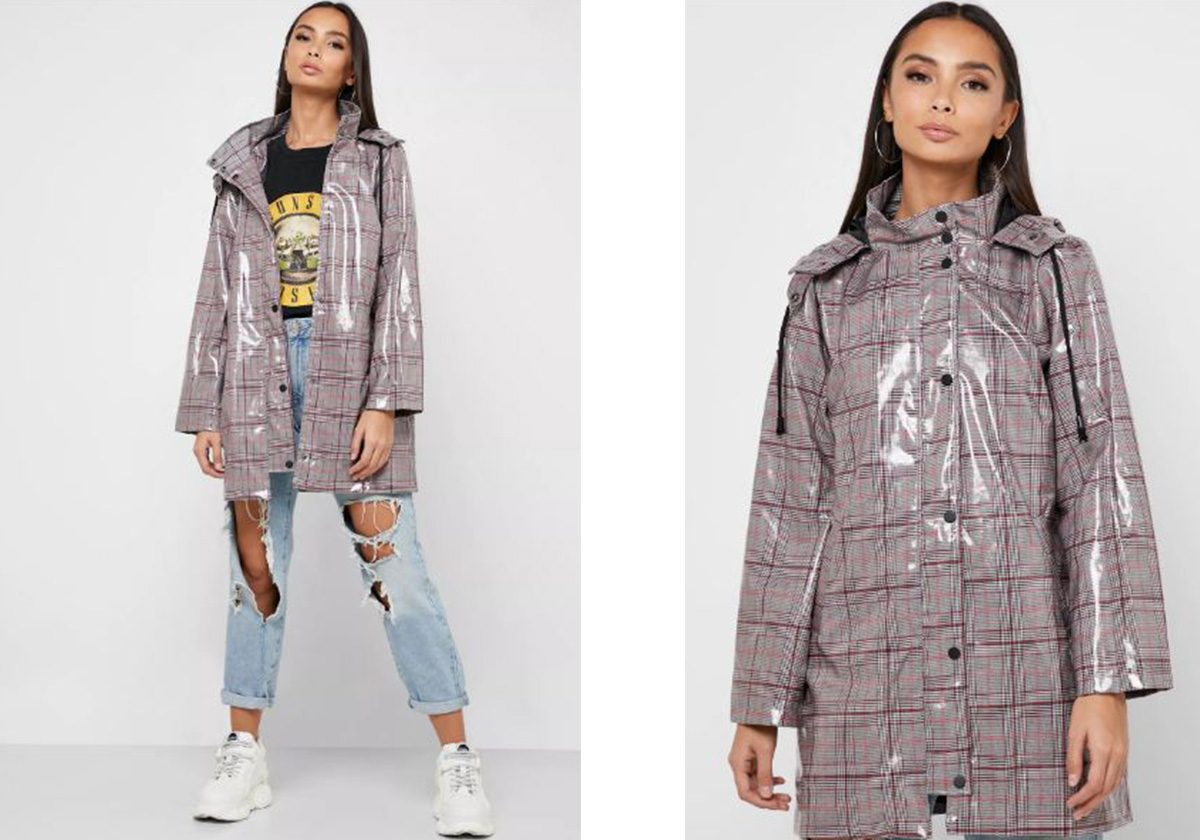 Checked Longline Rain Jacket من GINGER