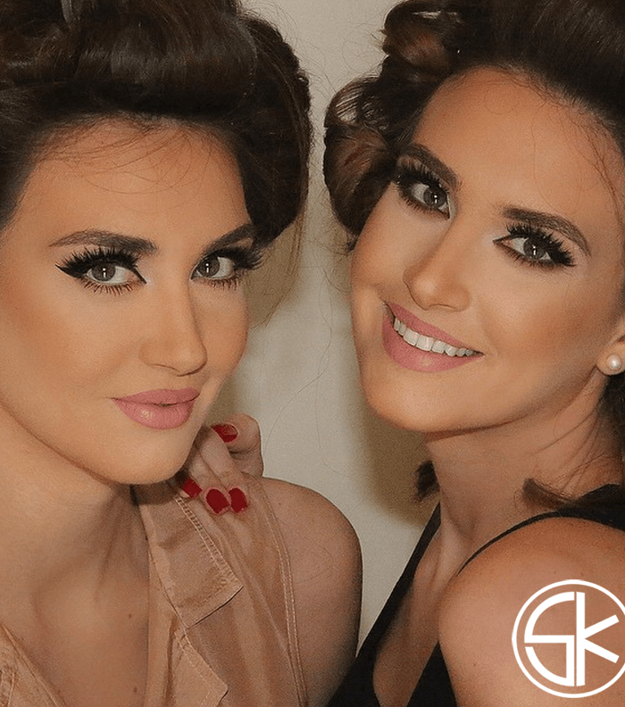 ملكة جمال لبنان السابقة رينا شيباني وشقيقتها رومي بماكياج خزامي