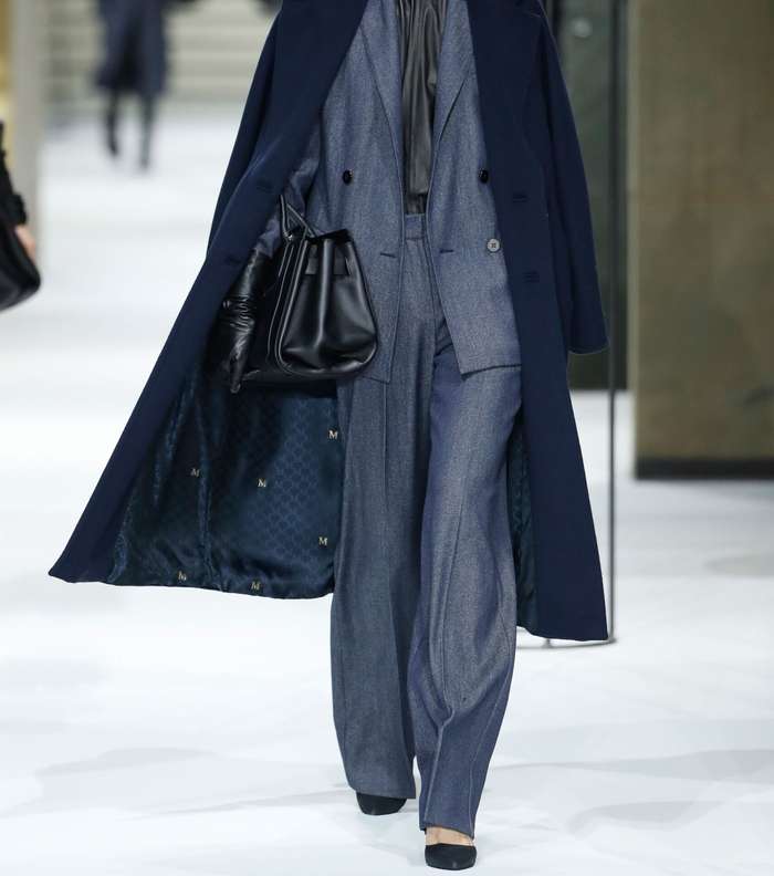 موضة السروال الواسع الدنيم مع السترة الرسمية من مجموعة ماكس مارا ما قبل خريف 2017