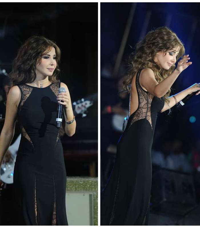 فستان أسود يدخله الدانتيل