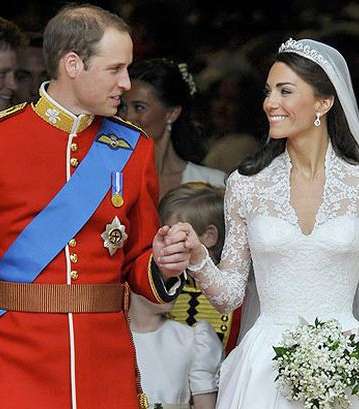 كيت ميدلتون والأمير ويليام في حفل الزفاف الملكي التاريخي