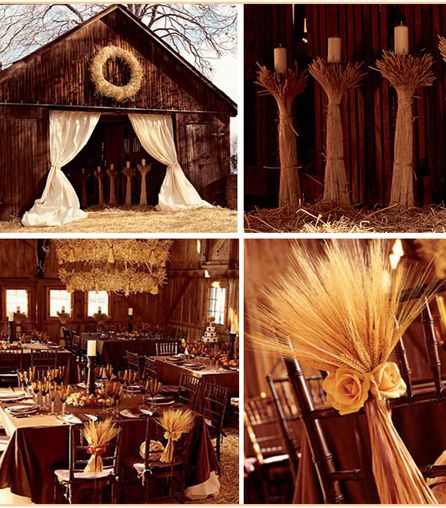 الخشب...أساس في ديكور زفاف الخريف