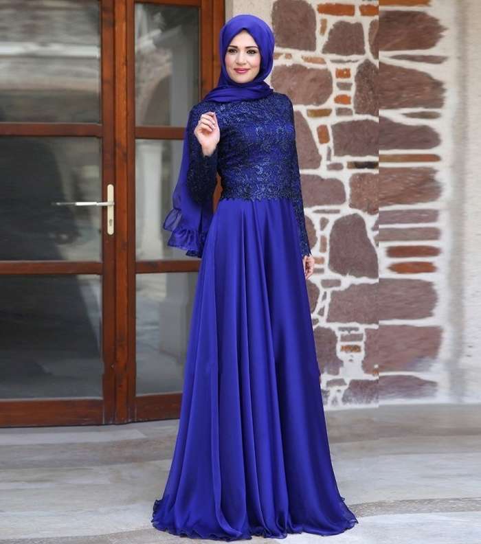 صور اجمل فساتين سواريه  للمحجبات 2017