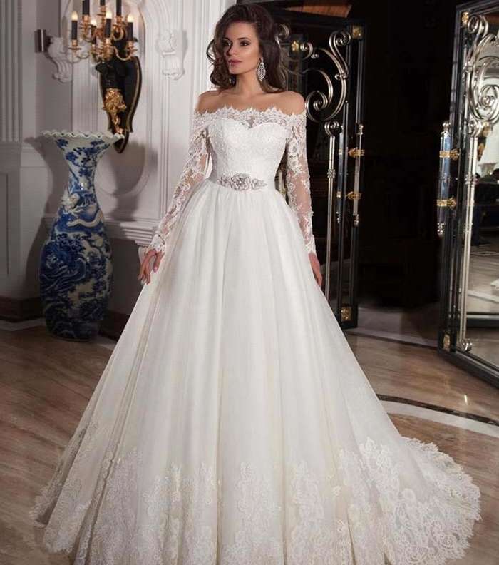 صور احلا فساتين زفاف اوف شولدر