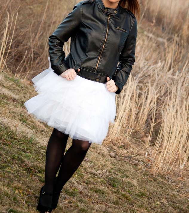 من الصيحات الرائجة في صيف 2013، تنانير التول فارتديها مع جاكيت الجلد