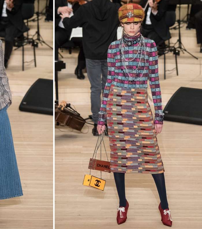 التنورة الصوفية المقعطة بالمربعات او سروال الدنيم باسلوب الـ Culotte من CHANEL