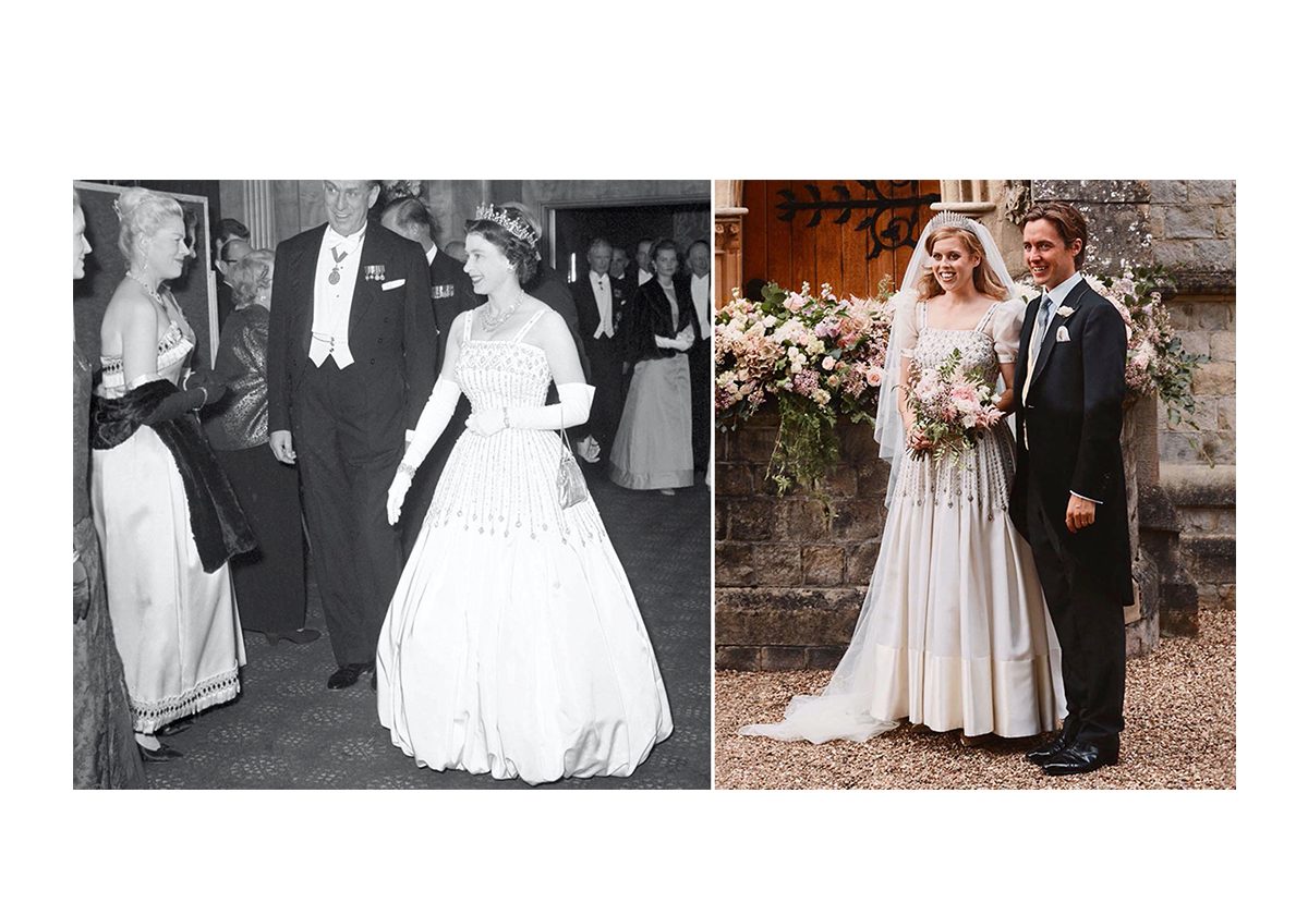 فستان زفاف الاميرة بياتريس وتاجها سبق وان ارتدتهما الملكة اليزابيت