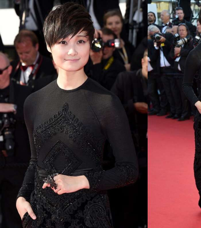 لي يوشونغ ترتدي Jumpsuit أسود من جيفنشي في حفل مهرجان كان الختامي 2014