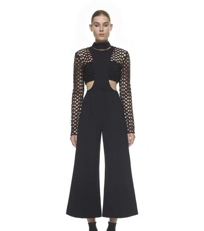 جامبسوت بقصة الـ Cut out مع اكمام الـ Mesh من مجموعة Self portrait resort 2017