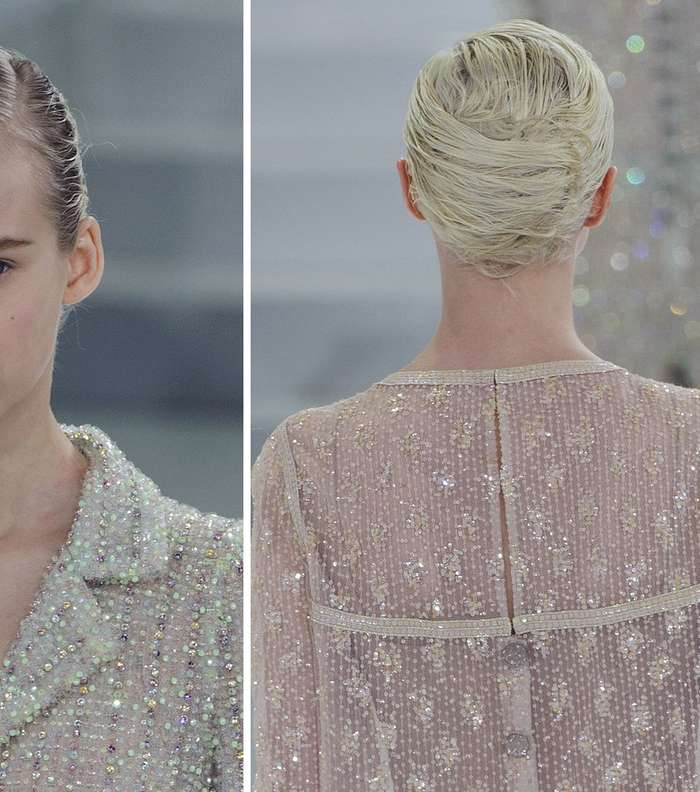 الماكياج الباهت والشعر المردود إلى الوراء حضرا أيضاً مع CHANEL