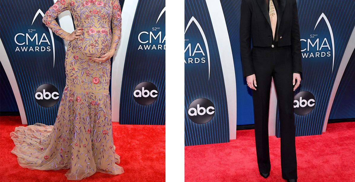 كاري اندروود بفستان مطبع وكيسي ماسغريفز في حفل CMA