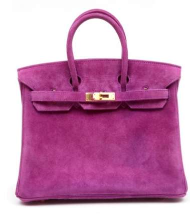 حقيبة نادرة من توقيع Hermes باسم Violet Veau Doblis Suede 