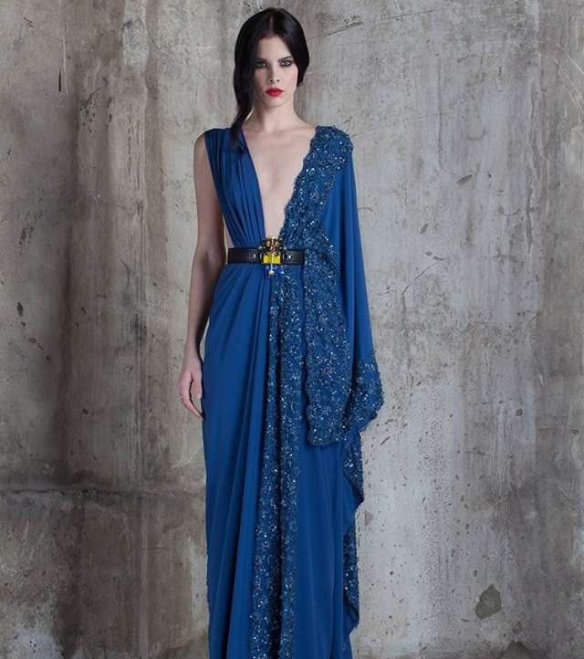 الفساتين مع قصة المشلح على كتف واحد من باسيل سودا لصيف 2016