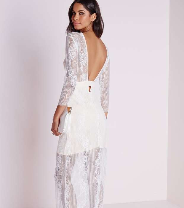 موضة اجمل فساتين دانتيل ابيض