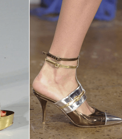 أحذية الميتاليك بين الكعب الرفيع والـWedges