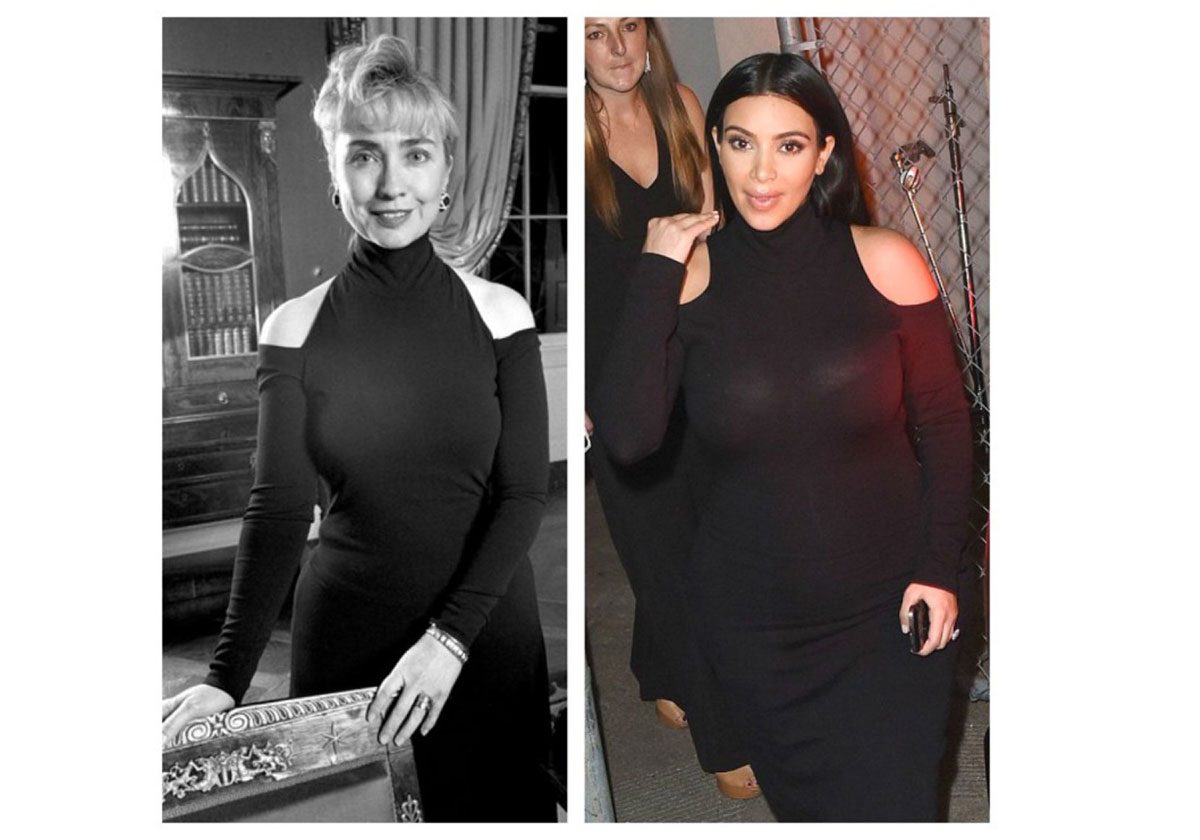 كيم كارداشيان وهيلاري كلينتون تتشاركان الفستان نفسه! فمن ارتدته أفضل؟
