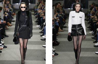 فستان البلايزر مع السحاب او التنورة الجلدية القصيرة