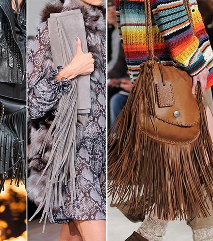 من موديلات الشنط الرائجة لشتاء 2015، الشنط المزينة بالشراريب