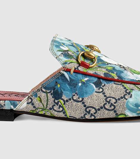 حذاء قوتشي الـ Slippers بنقشة مطبعة بالازهار GG Blooms