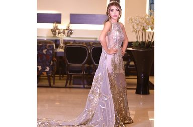 نوال الزغبي بفستان روماني الاسلوب من مايكل سينكو في حفل بياف 2017