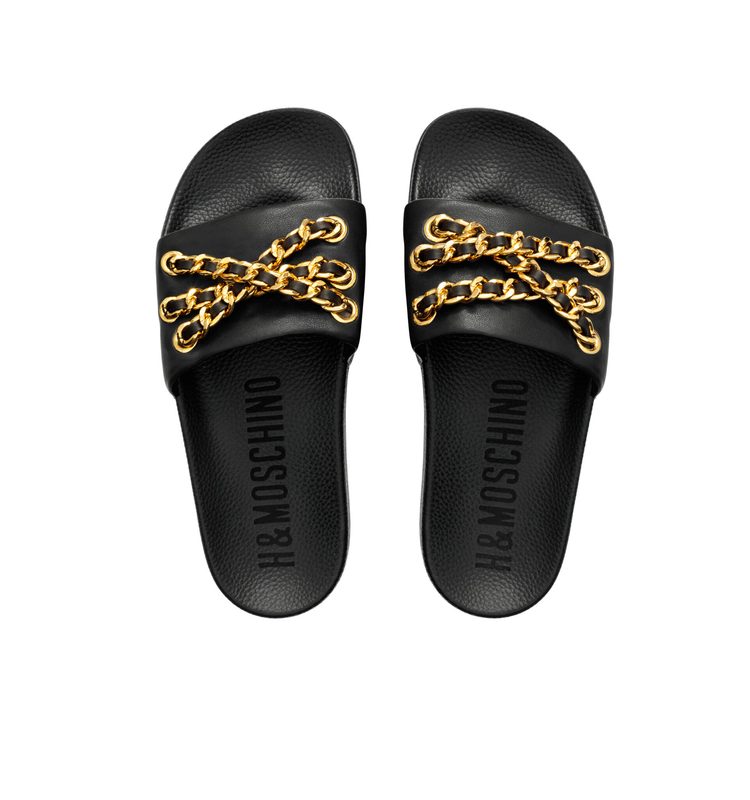حذاء مسطح pool slide من موسكينو لـ H&M