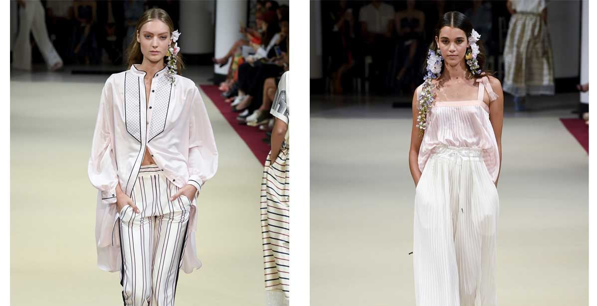 السروال المقلم والقميص الطويل والسروال الواسع من Alexis Mabille