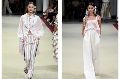 السروال المقلم والقميص الطويل والسروال الواسع من Alexis Mabille