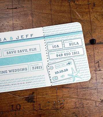 بطاقة زفافك تمثل رحلة على وشك الإنطلاق