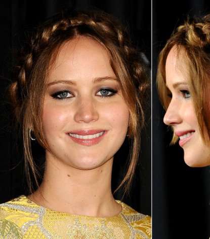 اجمل تسريحات ضفائر جنيفر لورنس 