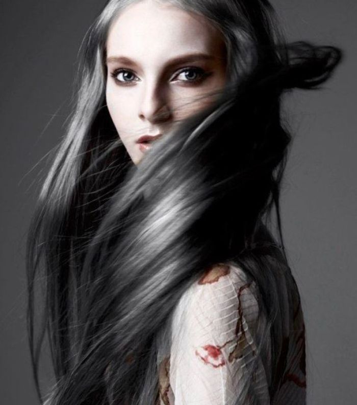 صور صيحة شعر اشقر رمادي غامق