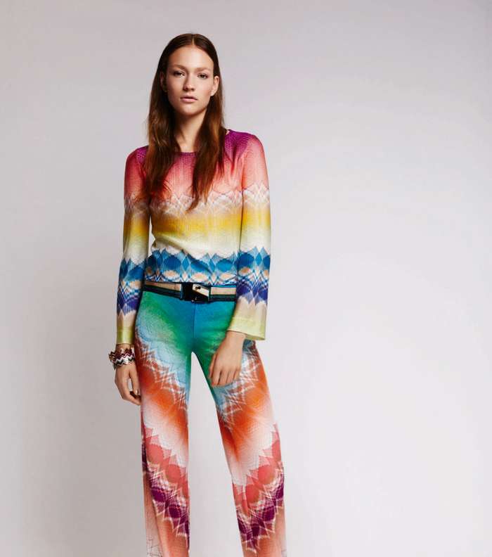موضة القميص والسروال بالنقشة ذاتها من مجموعة Missoni Resort 2016