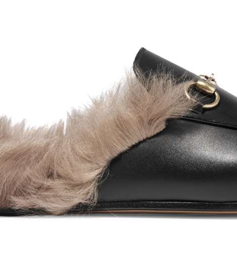من اجمل احذية قوتشي الـ Slippers الحذاء بالفرو