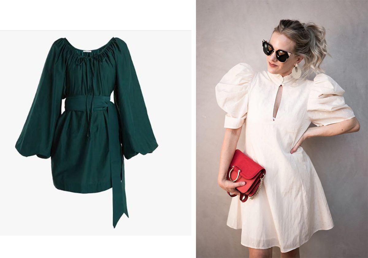 الفساتين مع الاكمام المنفوخة موضة هذا الموسم