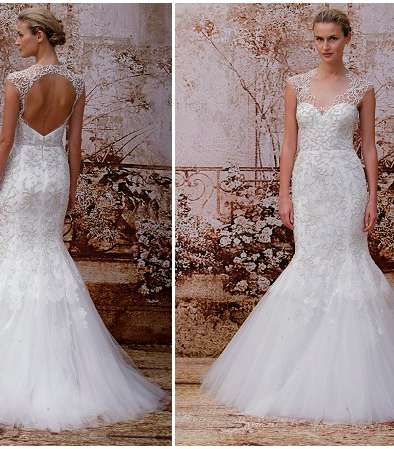 فستان زفاف فرنسي من Monique Lhuillier